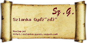 Szlanka Győző névjegykártya
